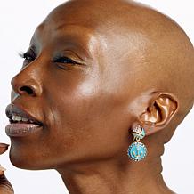 Heidi Daus Ships Ahoy Crystal and Blue Enamel Earrings 