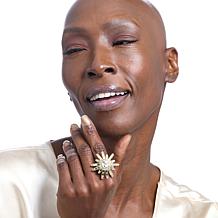 Heidi Daus Sparkler Alert Goldtone Crystal Ring