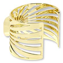 Heidi Daus Sunray Goldtone Octagonal Stone Cuff Bracelet