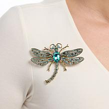 Heidi Daus Trembling Brilliance Multicolor Blue Crystal Pin