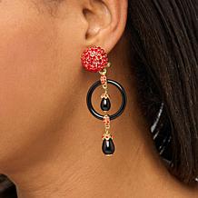 Heidi Daus Triple Threat Pavé Crystal Tiered Bead Drop Earrings