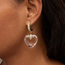 Heidi Daus Winter Heart Pavé Crystal Drop Earrings