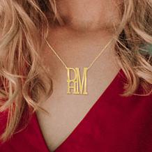 Heights Jewelers Plated Sterling Silver Stacked Initial Necklace