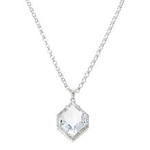Herkimer Mines "Diamond" Quartz and Gem Hexagon Halo Drop Necklace