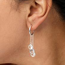 Herkimer Mines "Diamond" Quartz Multi-Stone Hoop Dangle Earrings