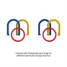 Hey! Play! 2-in-1 Outdoor Horseshoe and Ring Toss