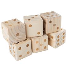 Hey! Play! Giant Wooden Yard Dice Outdoor Lawn Game with Carrying Case