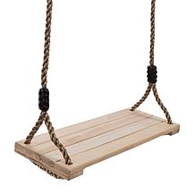 Hey! Play! Kid's Adjustable Wooden Swing with Nylon Rope