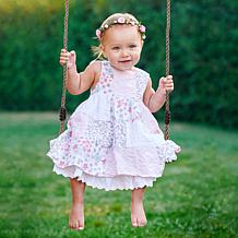 Hey! Play! Kid's Adjustable Wooden Swing with Nylon Rope