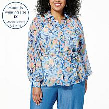 HFR x Undra Celeste Printed Metallic Clip Dot Top