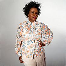 HFR x Undra Celeste Printed Metallic Clip Dot Top