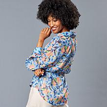 HFR x Undra Celeste Printed Metallic Clip Dot Top
