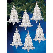 Holiday Beaded Ornament Kit - Crystal and Pearl Bells 2.75", Makes 6