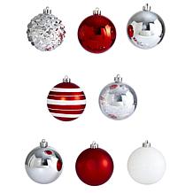 Holiday Shatterproof, 64 Count Christmas Tree Ornament Set, 80mm wi...
