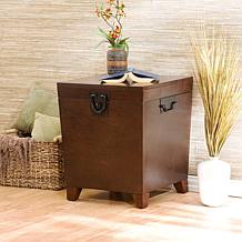 Home Espresso Pyramid Trunk End Table