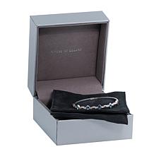 House of Ellure Blue Sapphire and White Topaz Bangle Bracelet