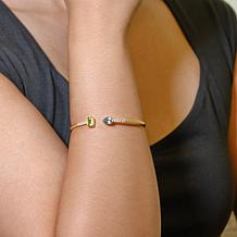 House of Ellure Peridot and Blue Topaz Goldtone Cuff Bracelet
