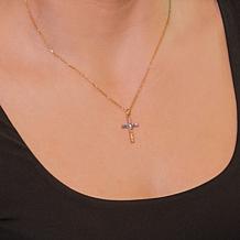 House of Ellure Sterling Silver Choice of Sapphire Cross Necklace
