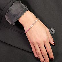 House of Ellure Sterling Silver Sapphire Tennis Bracelet