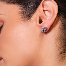 House of Ellure Sterling Silver Topaz Cluster Stud Earrings 