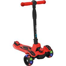 Yvolution Neon Flash Foldable Kids Scooter With Light Up Wheels, Easy Folding Scooter With 2 Light Up Wheels And And Rear Brake, Adjustable Height LED