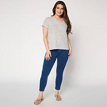 HUE Classic Denim Skimmer Legging with Side Slits
