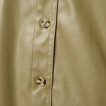 HUE Faux Leather Short-Sleeve Button-Up Shirt