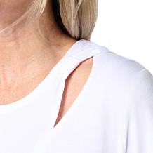 HUE Knit Top with Asymmetrical Bow Detail