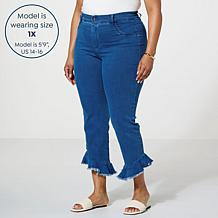 HUE Ruffle Crop Denim Skimmer Jean
