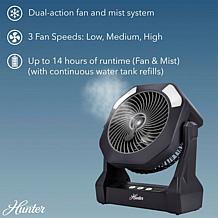 Hunter Rechargeable Fan with Mist Feature