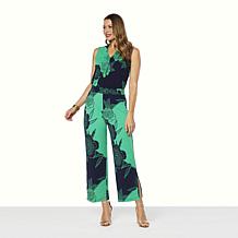 IMAN Global Chic 2-piece Drapey Knit Top and Cropped Pant Set