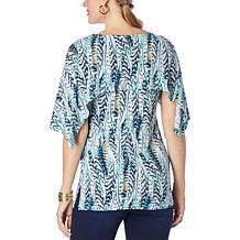 IMAN Global Chic Caped Knit Top