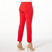 IMAN Global Chic Crepe Knit Slim Leg Ankle Pant