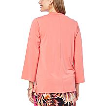 IMAN  Global Chic Drapey Knit Open Front Topper