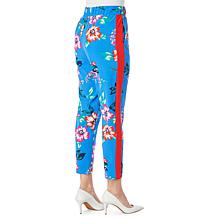 IMAN Global Chic Floral Side Stripe Ankle Pant