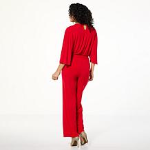 IMAN Global Chic Knit Flounce Sleeve Jumpsuit