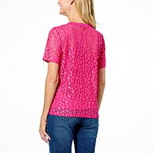IMAN Global Chic Leopard Lace Top with Cami Slip