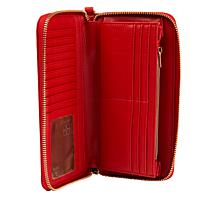 Iman Global Chic Logo Wallet Wristlet and Fringed Scarf Gift Set