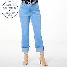 IMAN Global Chic Perfect Fit 360 Cuffed Straight-Leg Jean