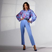 IMAN Global Chic Printed Button-Front Everything Blouse