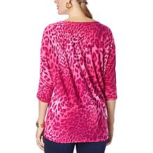 IMAN  Global Chic Printed Dolman-Sleeve Top