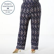 IMAN Global Chic Printed Knit Wide-Leg Pant