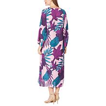 Iman Global Chic Printed Satin Caftan Dress