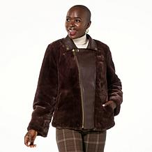 IMAN Global Chic Reversible Faux Fur to Faux Leather Jacket