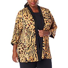 IMAN Global Chic Reversible Print/Solid Topper