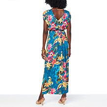 IMAN Global Chic Smocked Waist Maxi Dress