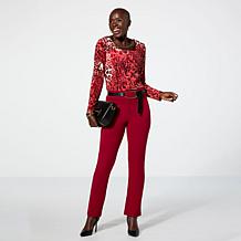 IMAN Global Chic Straight Leg Ponte Pant