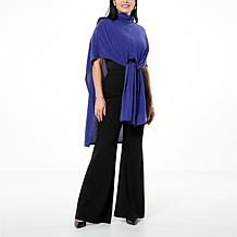 IMAN Global Chic Sweater Knit Poncho with Tie Front