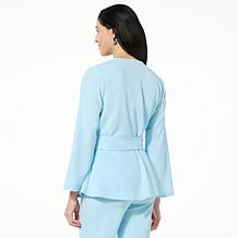 Iman Knit Lace Trim Topper with Belt