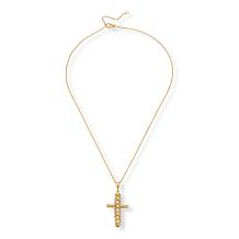 Imperial Silver Cobblestone Diamond-Cut Cross Pendant Necklace